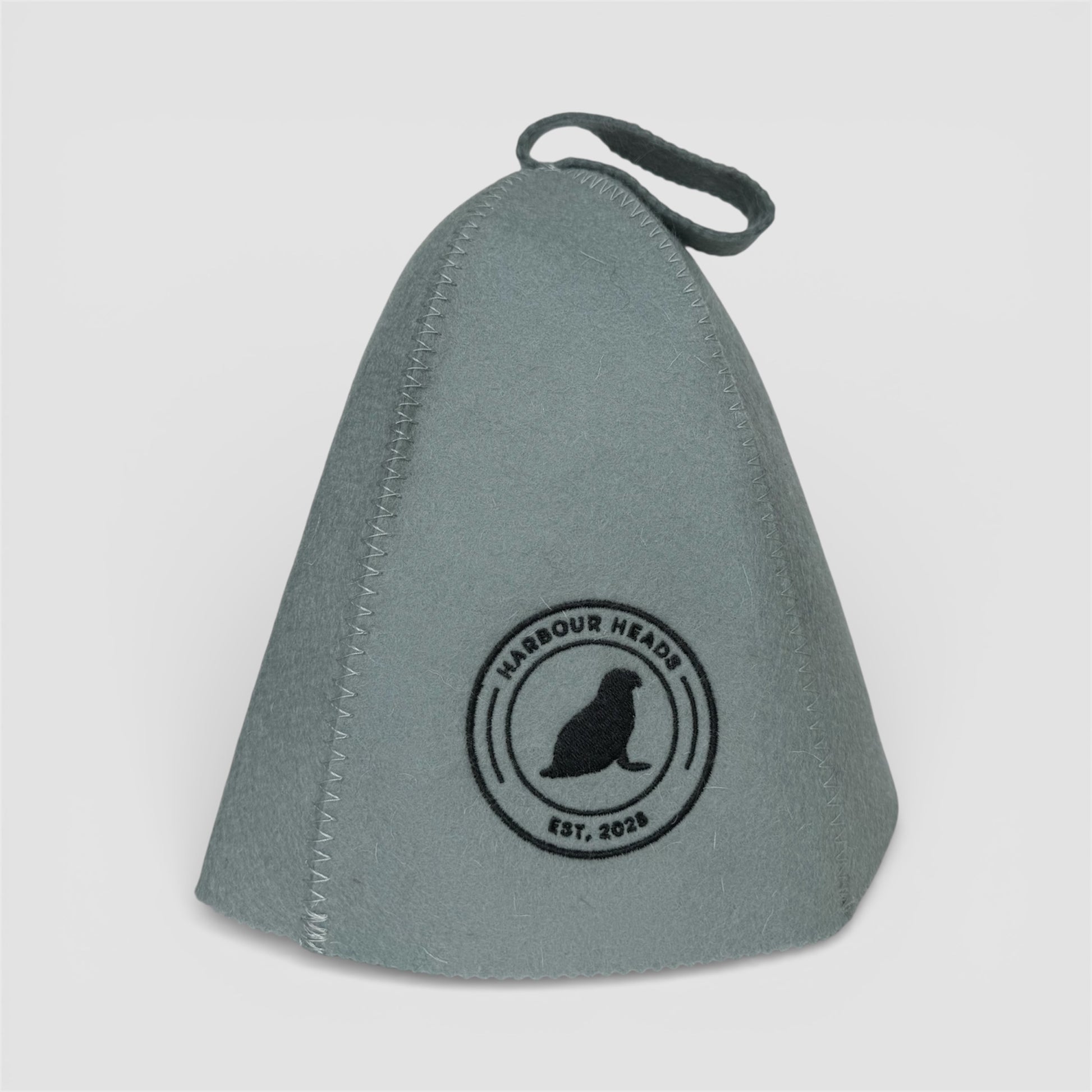 Harbour Heads Seal Grey sauna hat front view