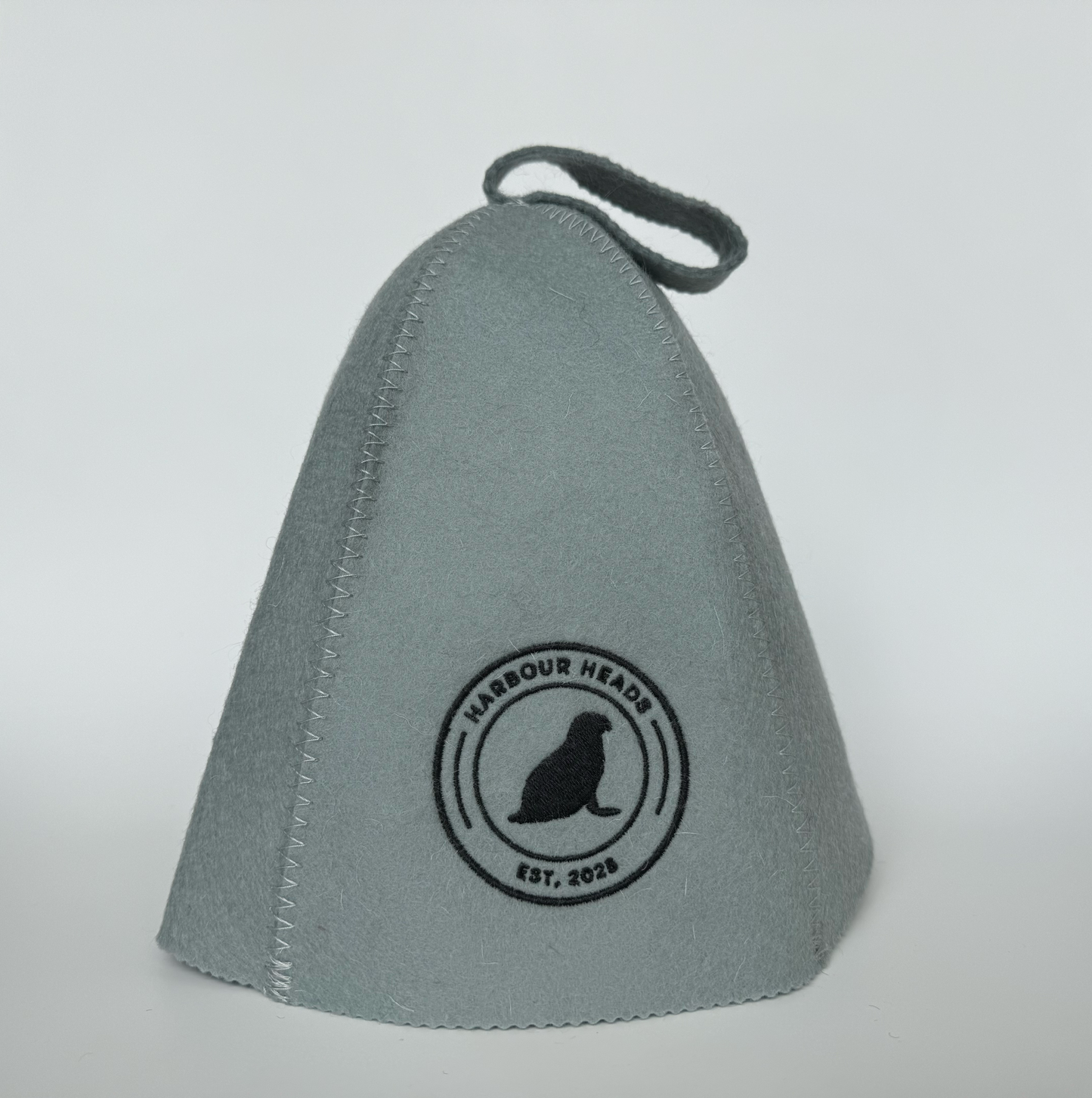 Harbour Heads Seal Grey sauna hat front view