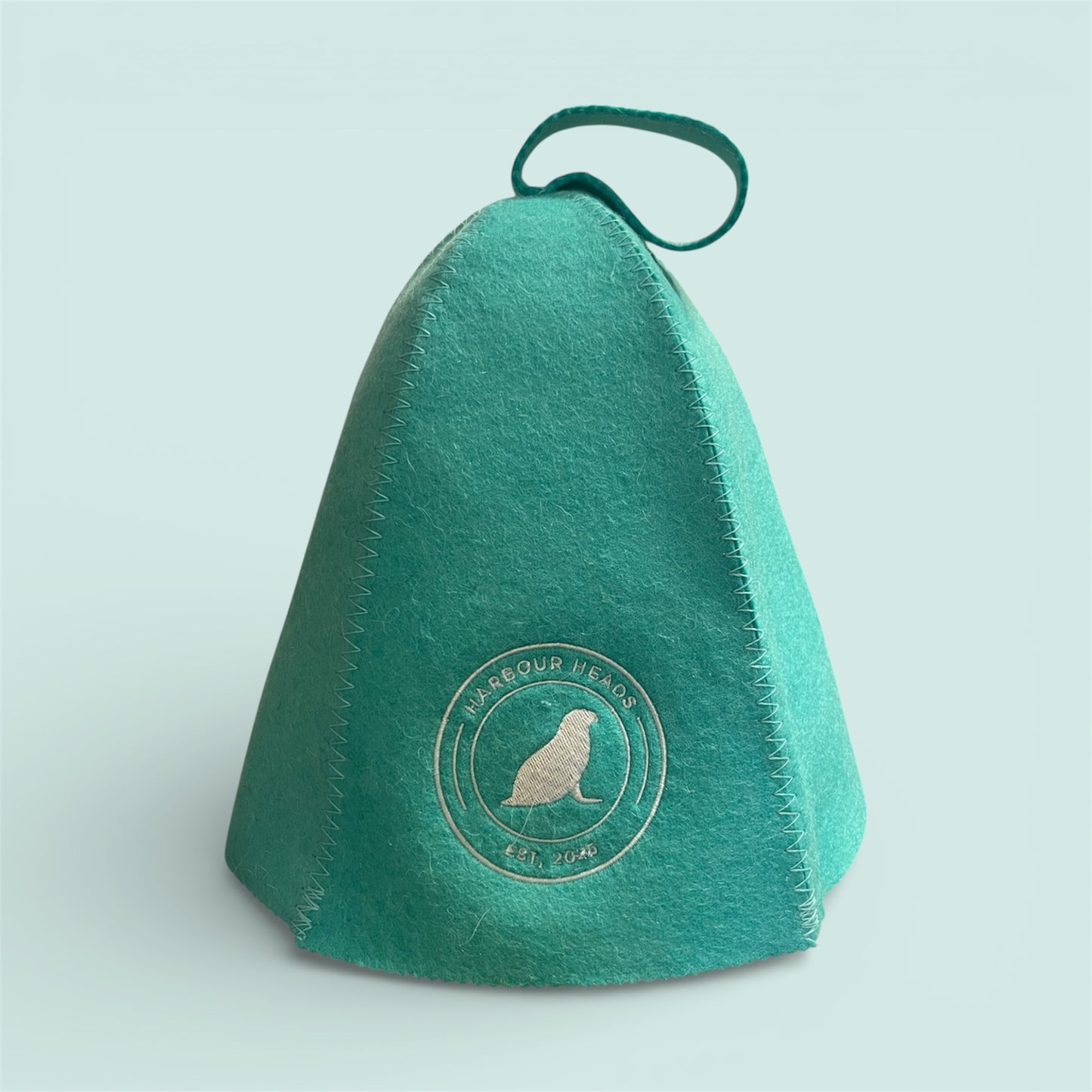 Harbour Heads Seal Teal sauna hat front view