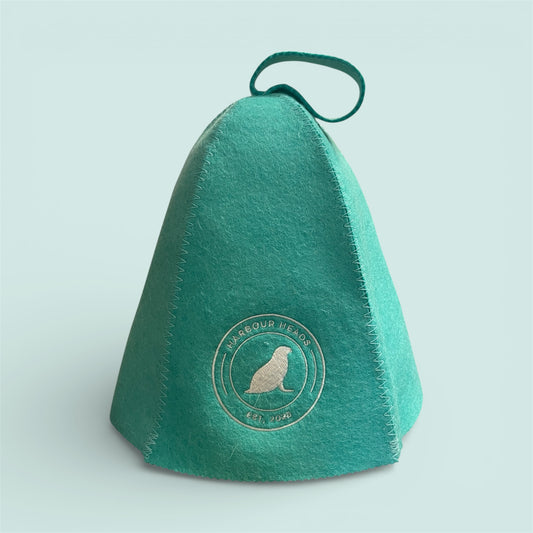 Harbour Heads Seal Teal sauna hat front view
